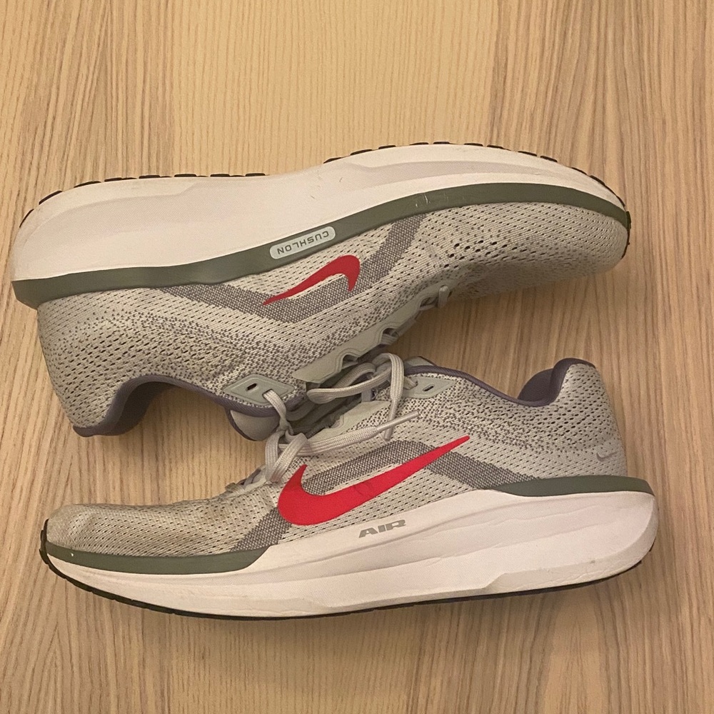 Nike Air Gray and Red Sneakers